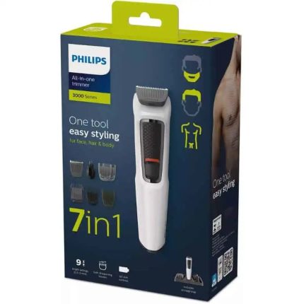 Philips MG3721/65 Multigroom 7-in-1 Face, Hair, and Body Series 3000 for Men | 60 Minutes Cordless Use