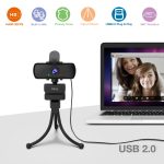 Fifine K420 1440P 2K HD Webcam with Privacy Cover & Tripod