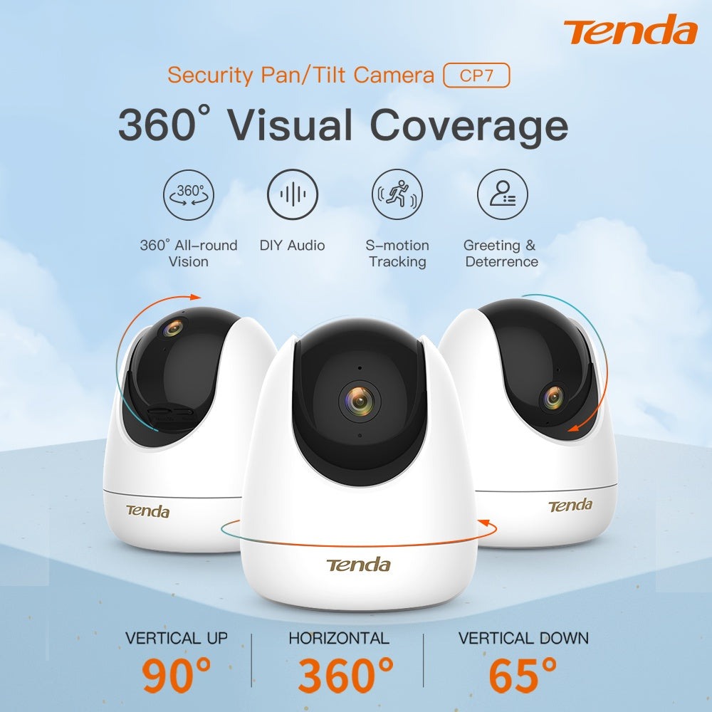 Tenda 4MP PanTilt Security Camera - CP7 Tenda CP7 360° 4MP Pan Tilt WiFi Security IP Camera | Smart Tracking, Night Vision & Two-Way Audio - Image 1