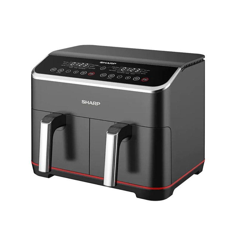 Sharp KF-DF80RT-K3 8 Liter Double Basket Air Fryer – 1800W Dual Drawer