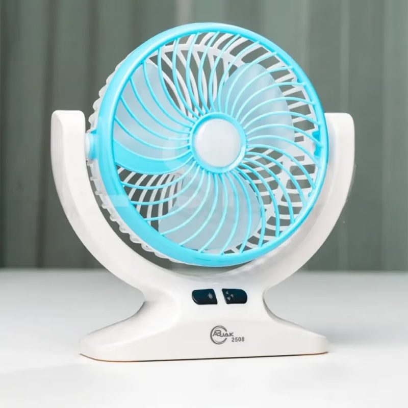 Abjak 2508 Portable Rechargeable Cooling Fan with LED Light