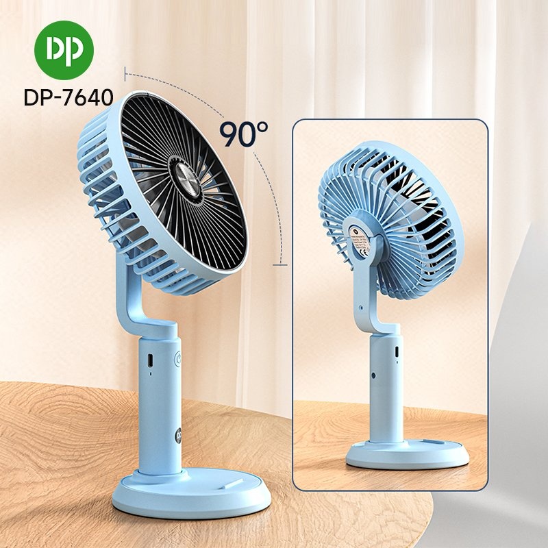 DP-7640 USB Rechargeable Desktop & Hand Fan – 3000mAh