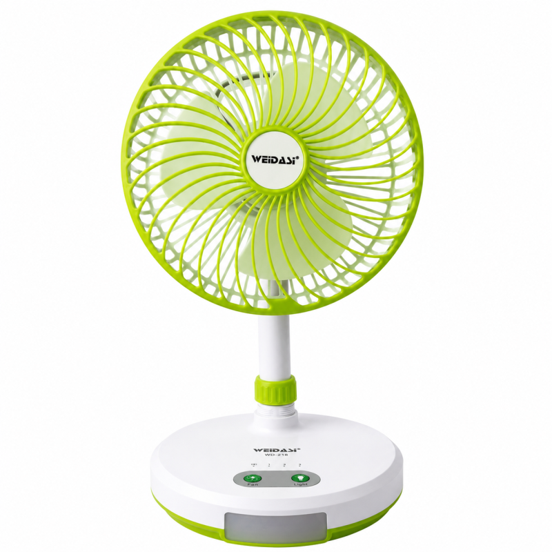WEIDASI WD-219 Rechargeable Desk Fan With LED Light